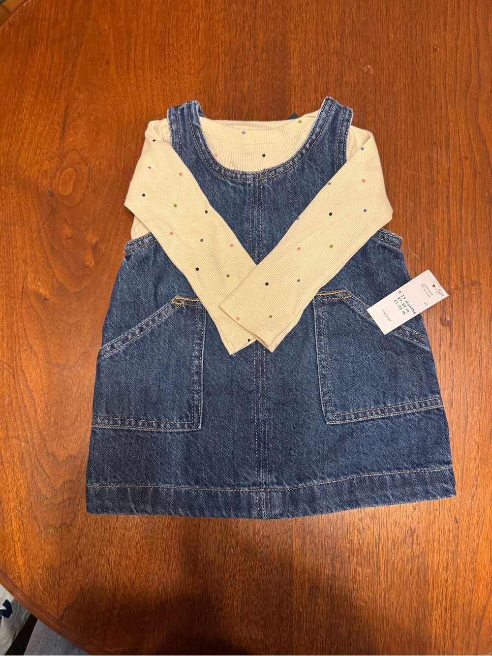 GAP Denim Blue Jumper with Cream Long-Sleeve Top